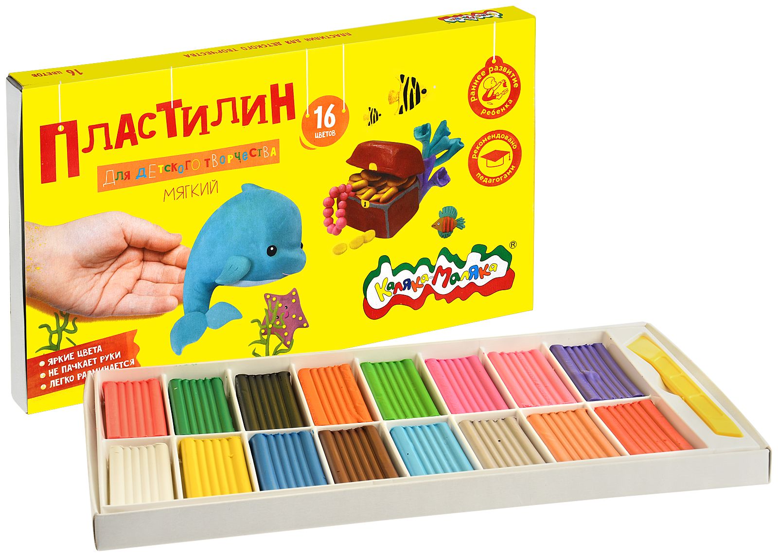 пластилин 16 цв. Каляка-Маляка 240 гр. ПКМ16 пластилин 16 цв. Каляка-Маляка 240 гр. ПКМ16