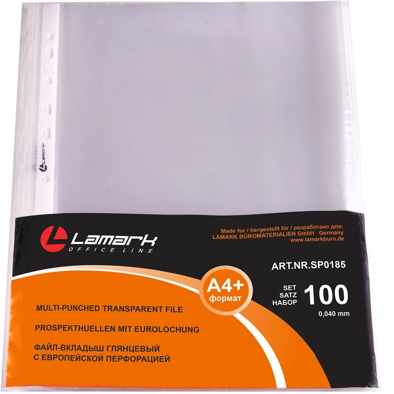 папка файловый вкладыш А4+ Lamark 40 мкр глянц SP0185 папка файловый вкладыш А4+ Lamark 40 мкр глянц SP0185