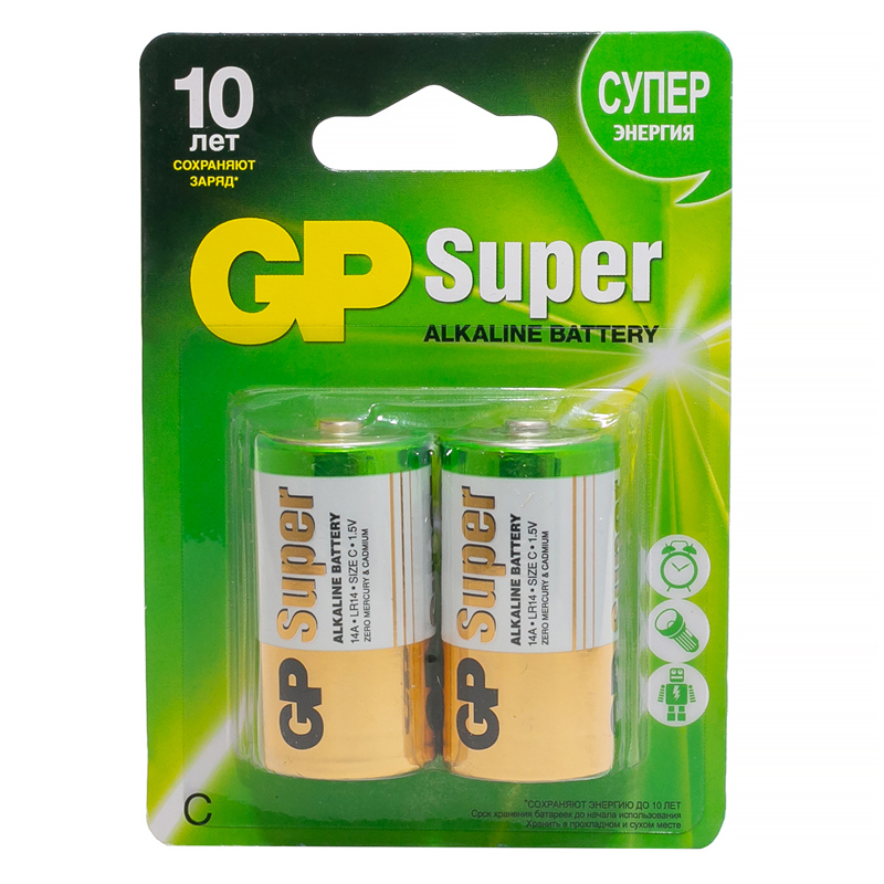 батарейка GP Super C LR14 2BL 176370 батарейка GP Super C LR14 2BL 176370