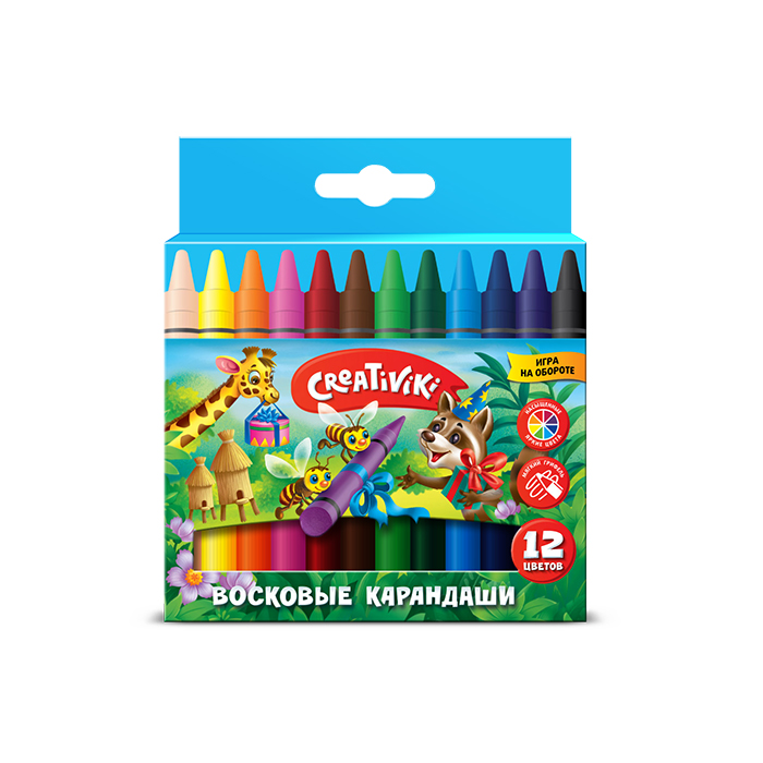 карандаши восковые 12 цв Creativiki 168909 карандаши восковые 12 цв Creativiki 168909