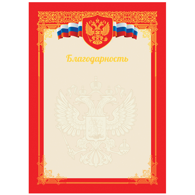 благодарность А4 ArtSpace мелованный картон тиснение фольгой BBLF_6513 благодарность А4 ArtSpace мелованный картон тиснение фольгой BBLF_6513
